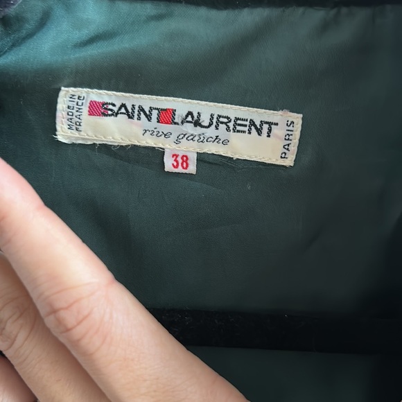 Vintage 70’s YSL Rive Gauche velours high neck blazer size 38 ( 4/6) emerald - Picture 6 of 12